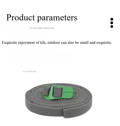 200cm Camping Outdoor Travel Equipment Durable Quick Release Luggage Strap with Stainless Steel Buckle Hook Release Type Gear