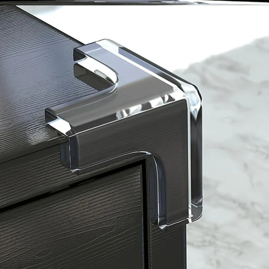 10 Transparent Silicone Corner Protectors, Strong Adhesive T-Shaped Furniture Protectors, Suitable for Protecting Hard Floors of