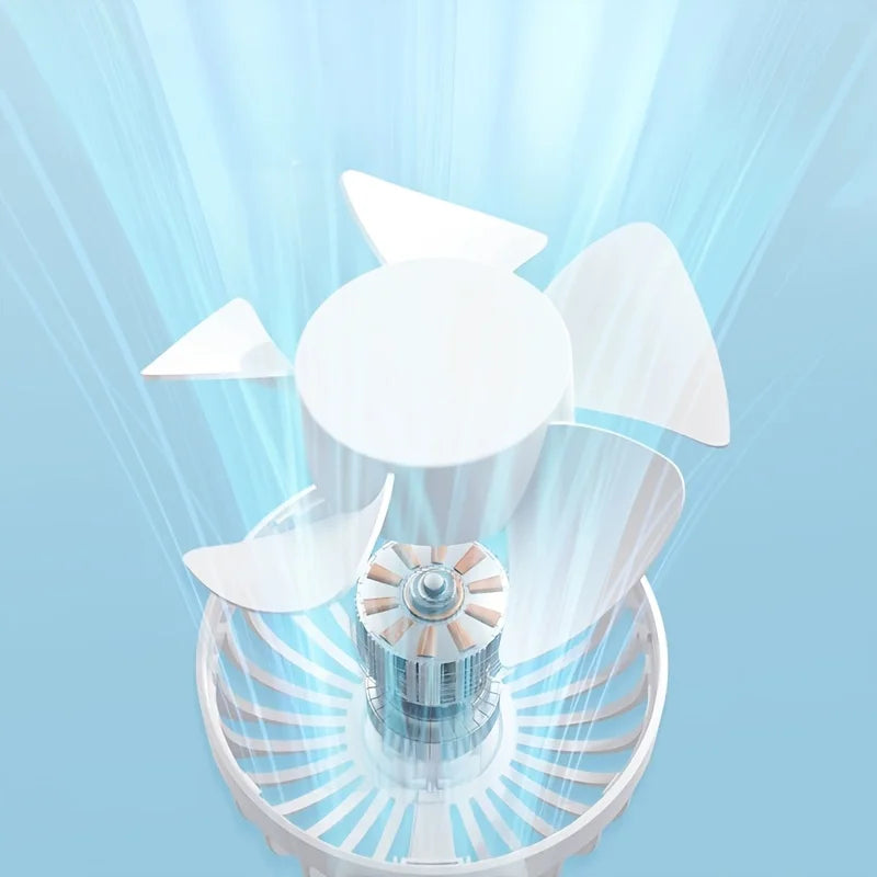 Portable Mini Fan With 6 Speeds LED USB Rechargeable Charging Small Foldable Battery Fans Handheld Desk Bedroom Indoor Outdoor