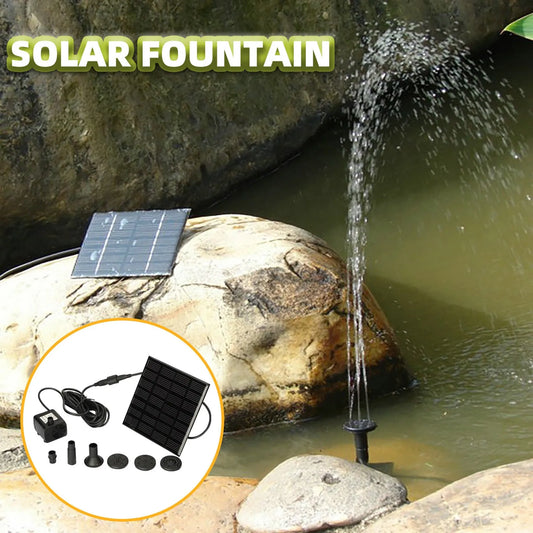 Mini Solar Water Fountain Pool Pond Waterfall Fountain Garden Decoration Outdoor Bird Bath Solar Powered Fountain Floating Water
