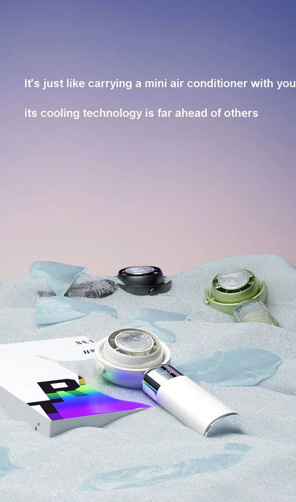 Handheld Fan High Speed Fan Handheld Outdoor Portable Fan Rechargeable Model Digital LifeDisplay Model Strong Wind Long Battery