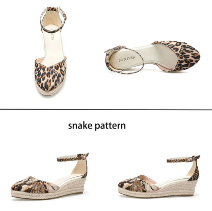 Ladies Casual Wedges Summer New Platform Sandals Fashion High Heels Espadrilles Sandals Roman Buckle Sandals