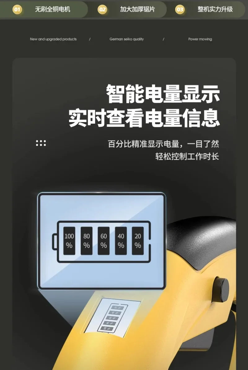 Electric lawn mower Small household lawn Lithium battery rechargeable  mower High power lawn mower