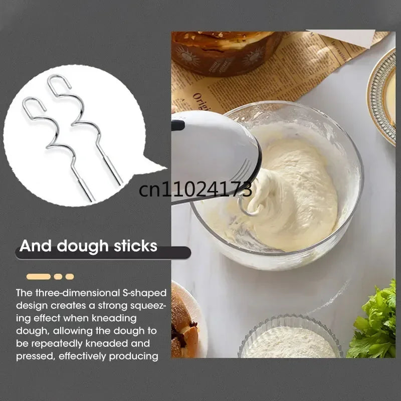 Handheld Electric Egg Beater, Household Automatic Mixer, Handheld Food Cake Bread Baking Dough Mixer, 7-speed Cream Blender