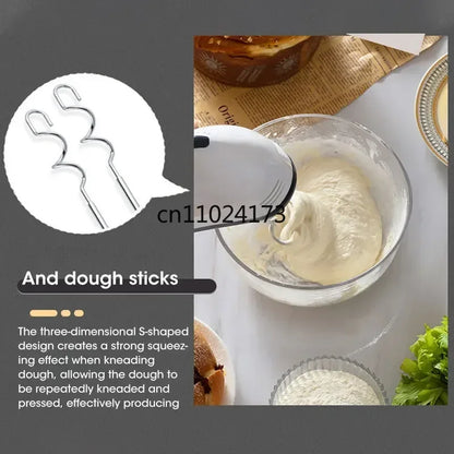 Handheld Electric Egg Beater, Household Automatic Mixer, Handheld Food Cake Bread Baking Dough Mixer, 7-speed Cream Blender