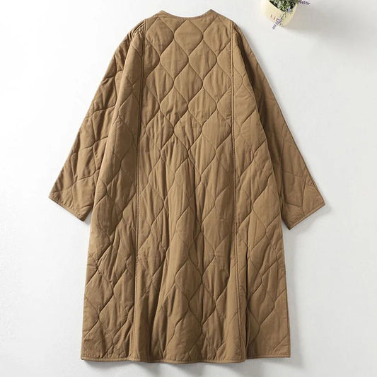 Oversized Women Parkas Overcoat New  Autumn Winter Lightweight Down Cotton Jacket Female Long Warm Padded Jacket Single-breasted