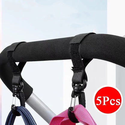 2/5pcs Organizer Diaper Bag Shopping Pram Hook Buckle Stroller Hanger Stroller Hooks Buckles Clip Aluminum Alloy Carabiner Cart