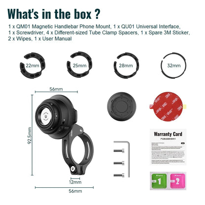 Magnetic Motorcycle Phone Mount Holder with Vibration Dampener & Secure Lock Handlebar Phone Mount for Motorcycle Bike Scooter