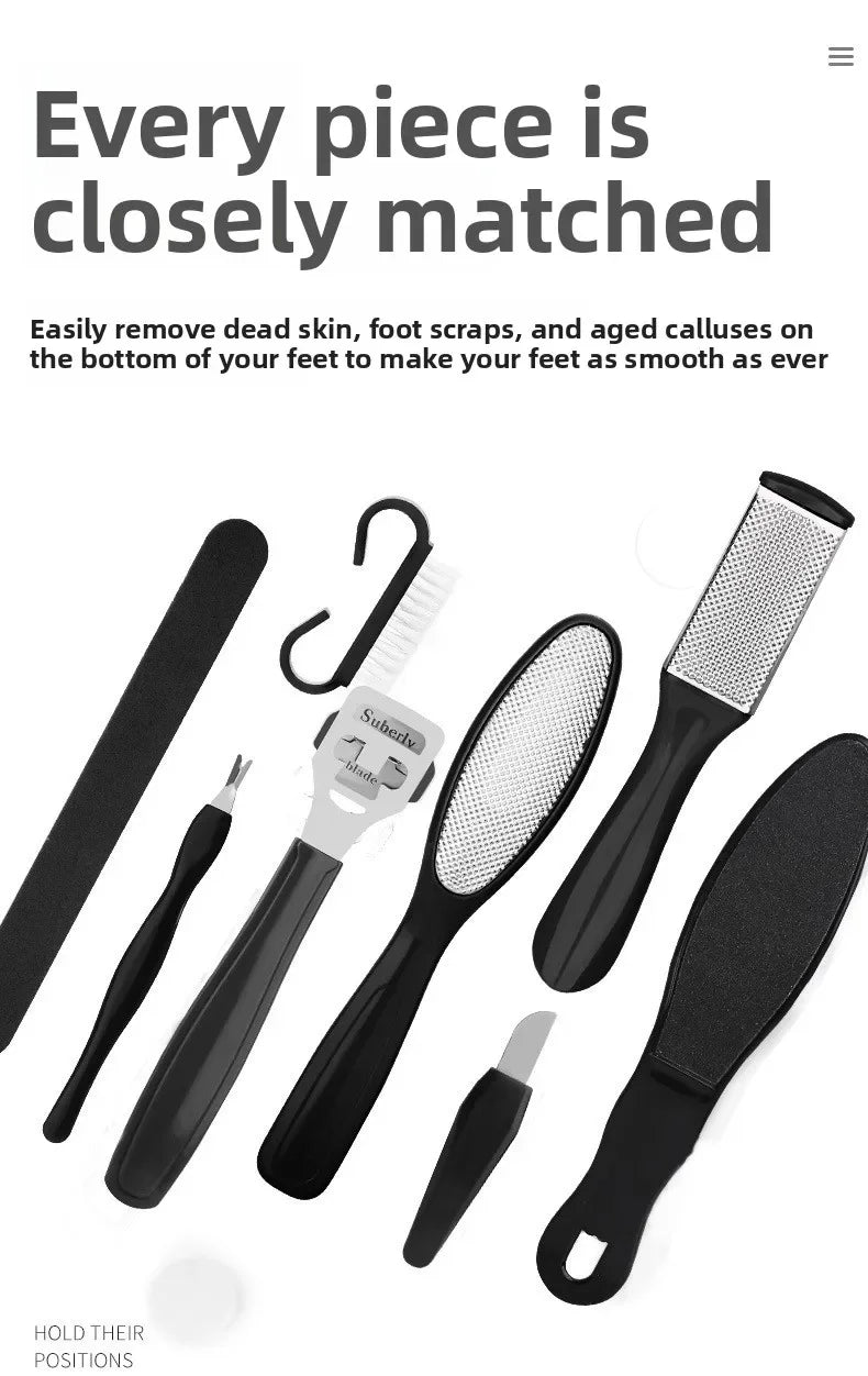 Foot care Foot board file tool set Stainless steel foot washboard Foot grinder to remove dead skin Calluses Pedicure Foot board
