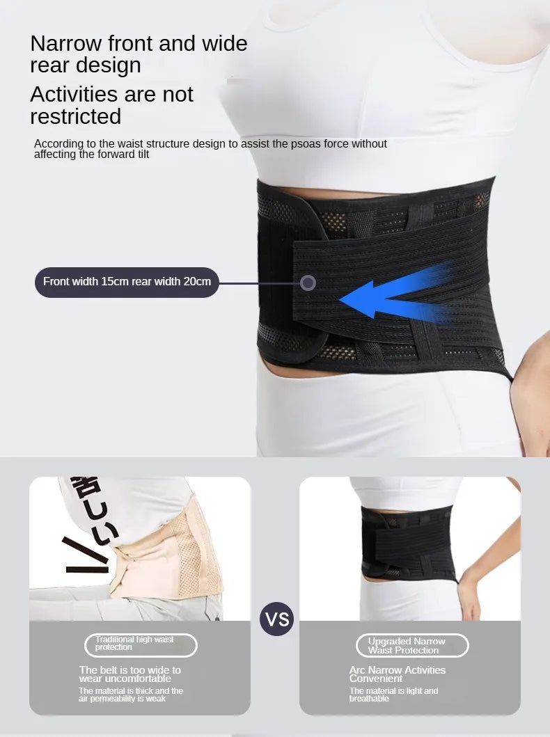 Back Brace Breathable Lumbar Support Belt Adjustable Straps Back Belt Lower Back Waist Brace for Lower Back Relief Sciatica