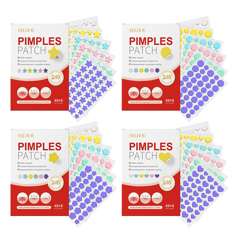 240pcs Pimple Patches Salicylic Acid Tea Tree Hydrocolloid Acne Patches Cute Star Pimple Patches for Healing Zit Patch