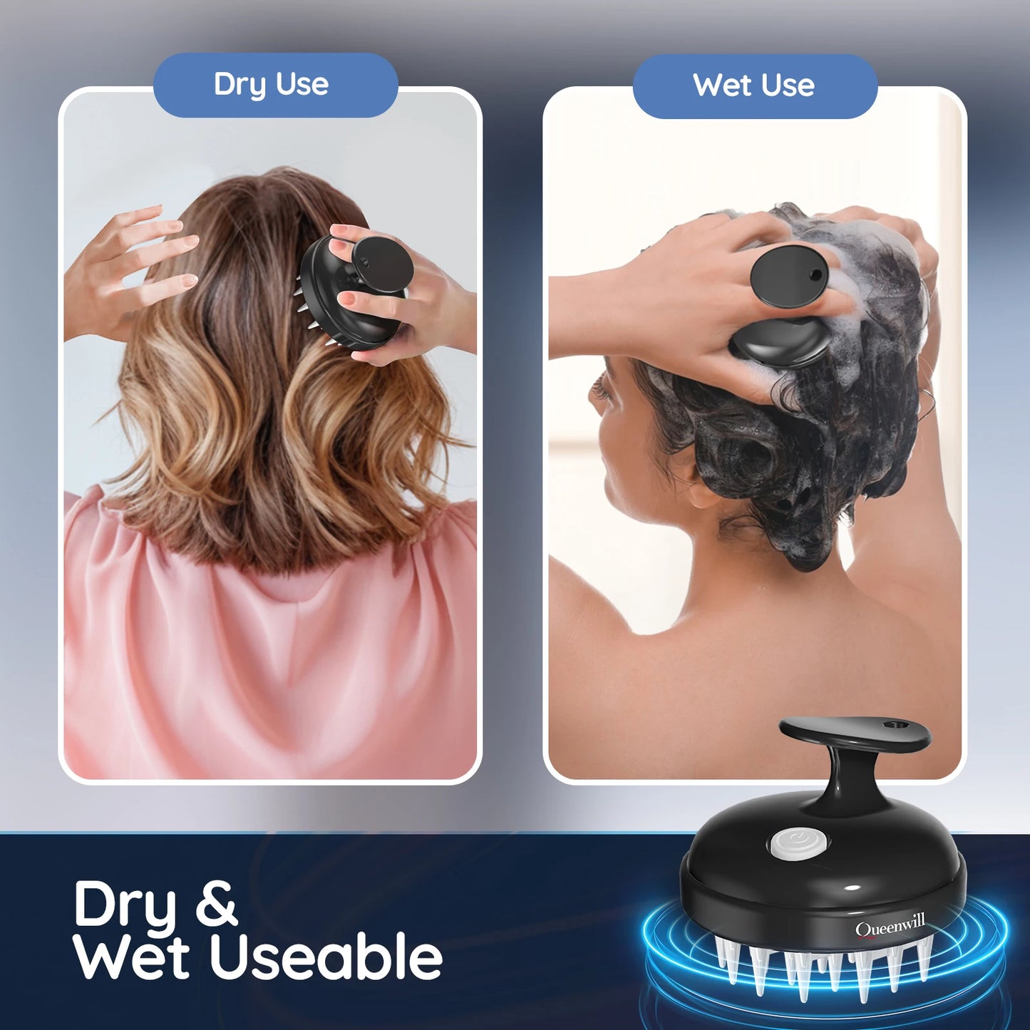 Scalp Massager Hair Growth Scalp Scrubber with Soft Silicone Bristles for Hair Growth Dandruff Removal, Hair Shampoo Brush Scalp