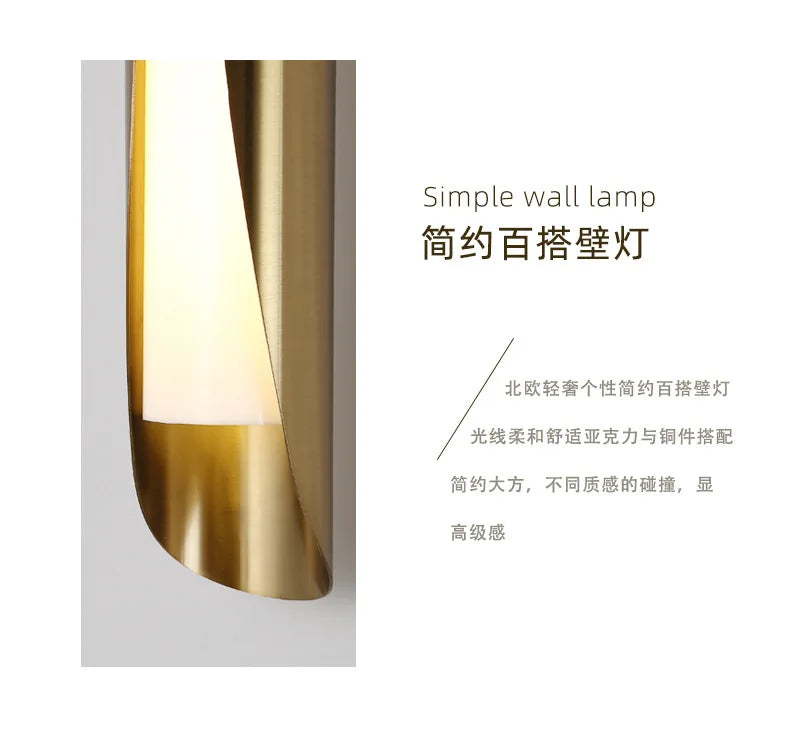 Light Luxury Strip Simple Personality Background Wall Lamps Delicate Soft Atmosphere Light Bedroom Light Bedside Lights