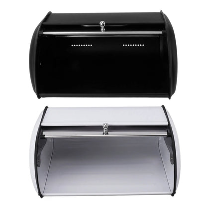 Iron Bread Bin Bread Box Bread Holder Storage Container With Small Window for Kitchen Countertop Bread Storage Holder