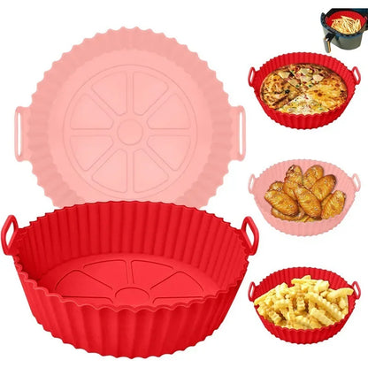 Air Fryer Liners Reusable Non-Stick Silicone Round Square Baking Tray Molds for Airfryer Oven Baking Basket Accessories