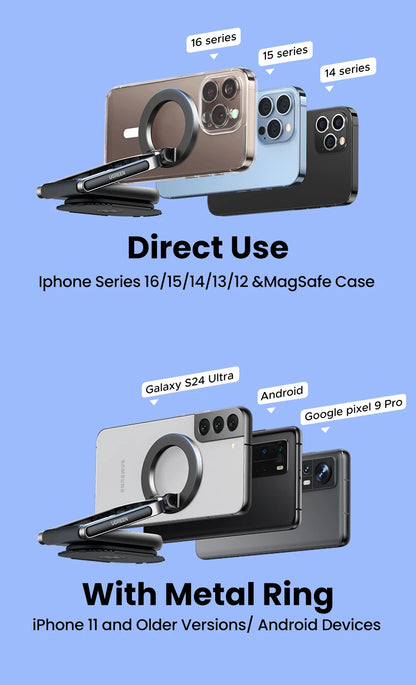 UGREEN Magnetic Car Phone Holder Dashboard 360° Rotatable & Detachable Car Mount For Magsafe iPhone 16 15 Pro Samsumg S25 Xiaomi