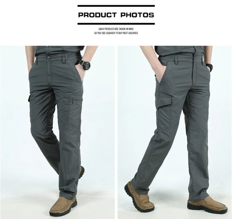 2025 Outdoor Waterproof Tactical Cargo Pants Men Breathable Summer Casual Army Military Long Trousers Male Quick Dry Cargo Pants