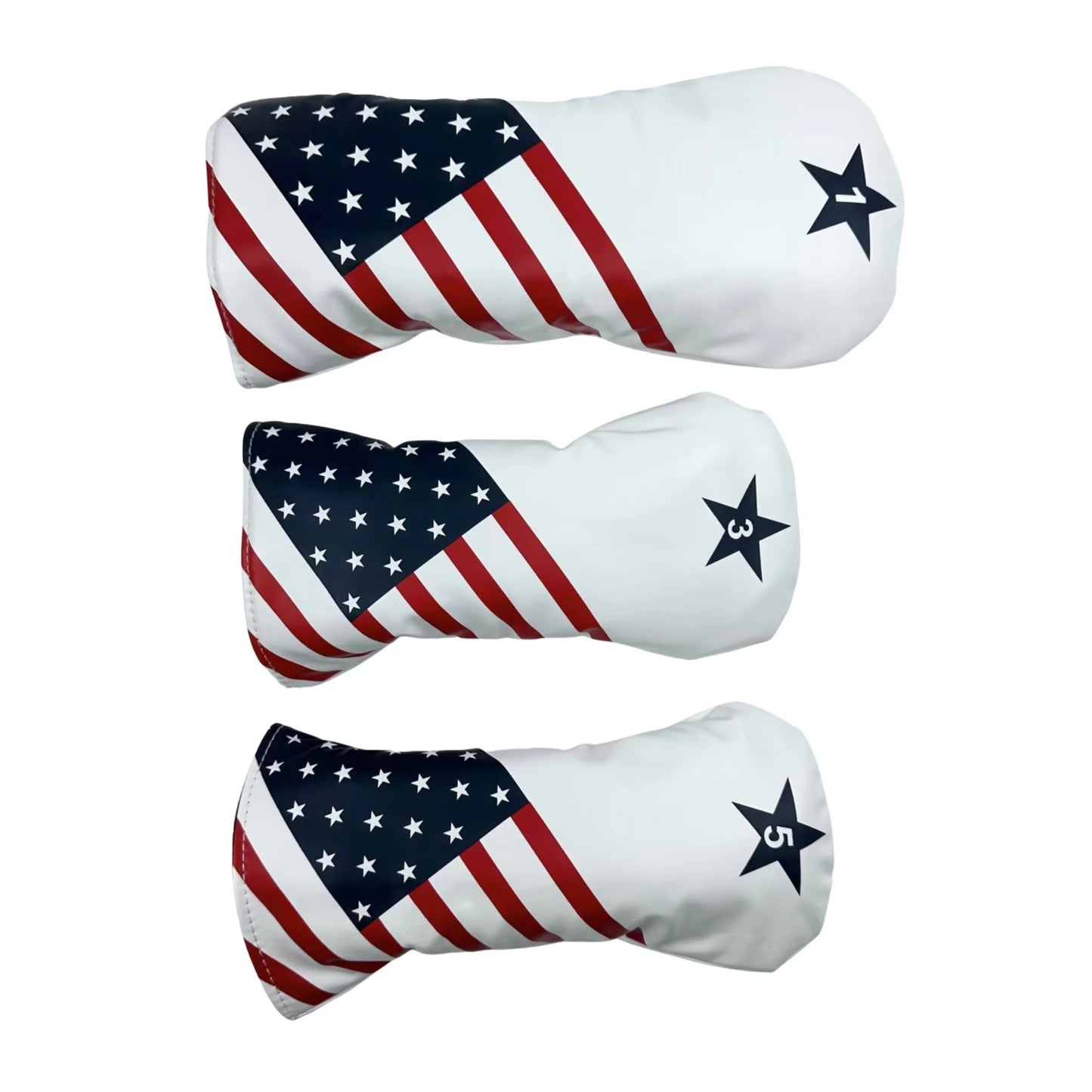 Golf star pattern Head cover Driver Head Covers Fairway Wood Head Covers Hybrid Head Covers Pu Leather