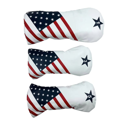 Golf star pattern Head cover Driver Head Covers Fairway Wood Head Covers Hybrid Head Covers Pu Leather