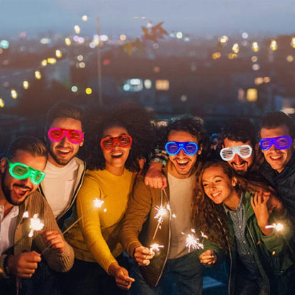 Light Up LED Glasses 5 Colors Heart Shape Glow Glasses Glow in The Dark Party Supplies Neon Party Favors for Kids Adults