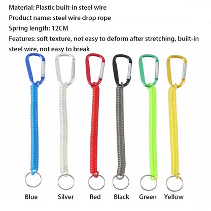 Gear Tool Outdoor Hiking Camping Anti-lost Phone Keychain Portable Fishing Lanyards Camping Carabiner Spring Elastic Rope