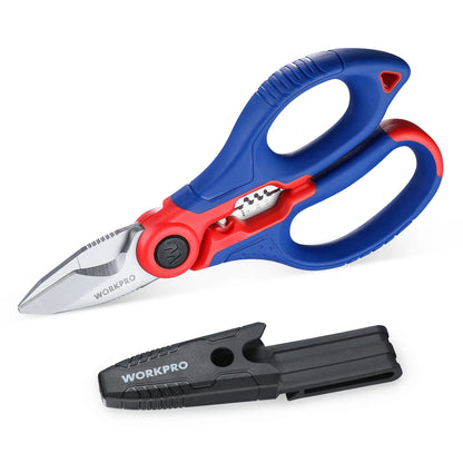 WORKPRO Electrician Scissors Wire Stripper Hand Tool Wire Stripper Wire Cable Cutter Plumbing Electrical Cable Stripper Wire