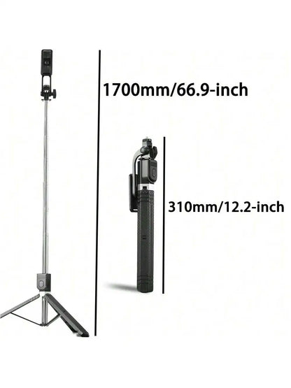 170 Cm Selfie Stick Tripod Retractable With Wireless Remote Control Portable Compatible For Apple And Android Phones