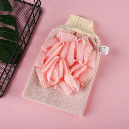 2-in-1 Pullback Towel Strong Rubbing Back Bath Towel Bath Bar Bath Flower Rubbing Mud Home Rubbing Bath Towel