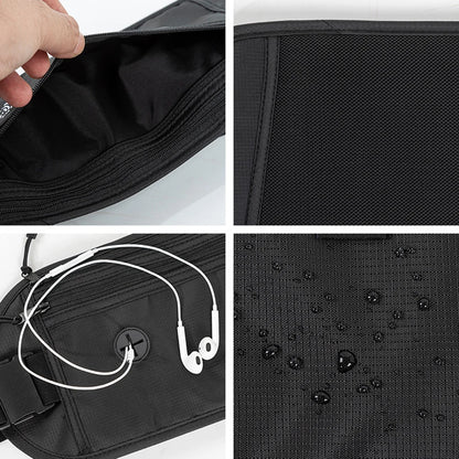 RFID Blocking Money Belt for Travel -Hidden Anti-Theft Passport Wallet & Slim Fanny Pack - Secure Waist Pouch for Cash, Cards
