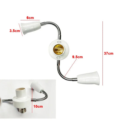 E27 multi head flexible tube LED universal conversion lamp head Double head lamp holder accessories Extended head