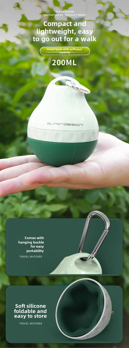 200ml Dog Travel Water Bottle Detachable Bowl Leak Proof Portable Food Feeder Small Dog Cat Supplies for Walking Hiking Travel
