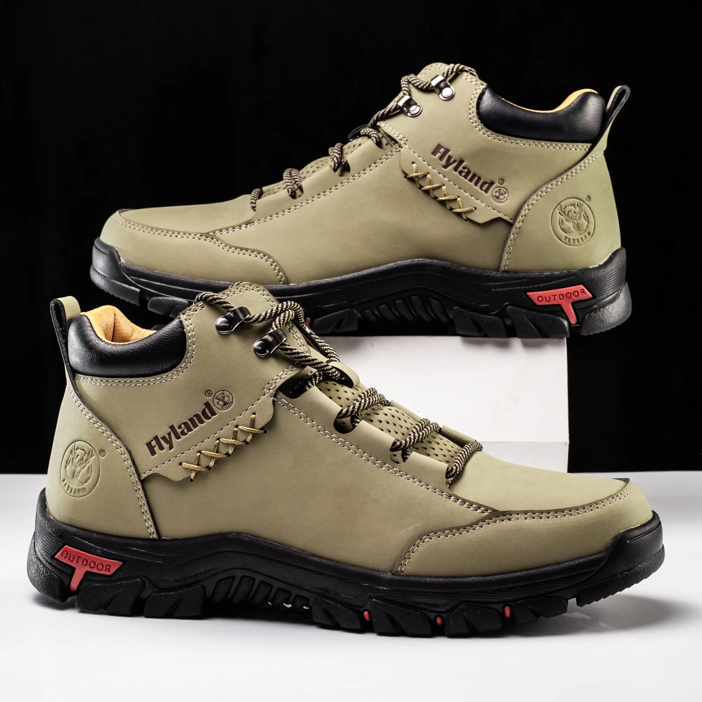 FLYLAND Fashionable  Ankle Boots Men Casual Sneakers Work Office Shoes