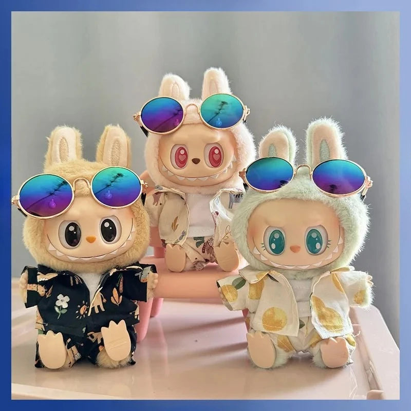 Labubu doll costume, beach-style monkey, Labubu Idol V1 V2, doll costume accessories, 15/17cm universal doll.