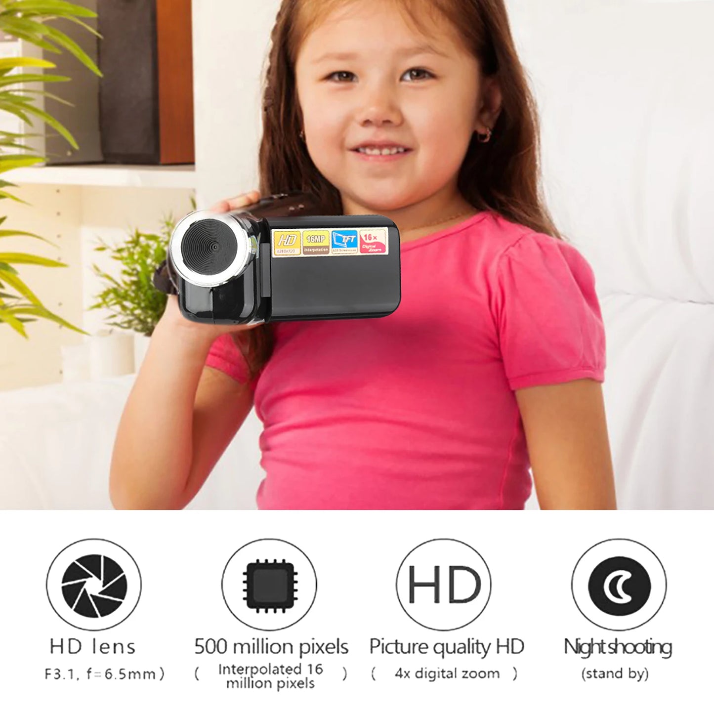Digital Video Camera  Camcorder Recorder  Portable Children Kids HD Digital Video Camera Camcorder with  LCD Sceen