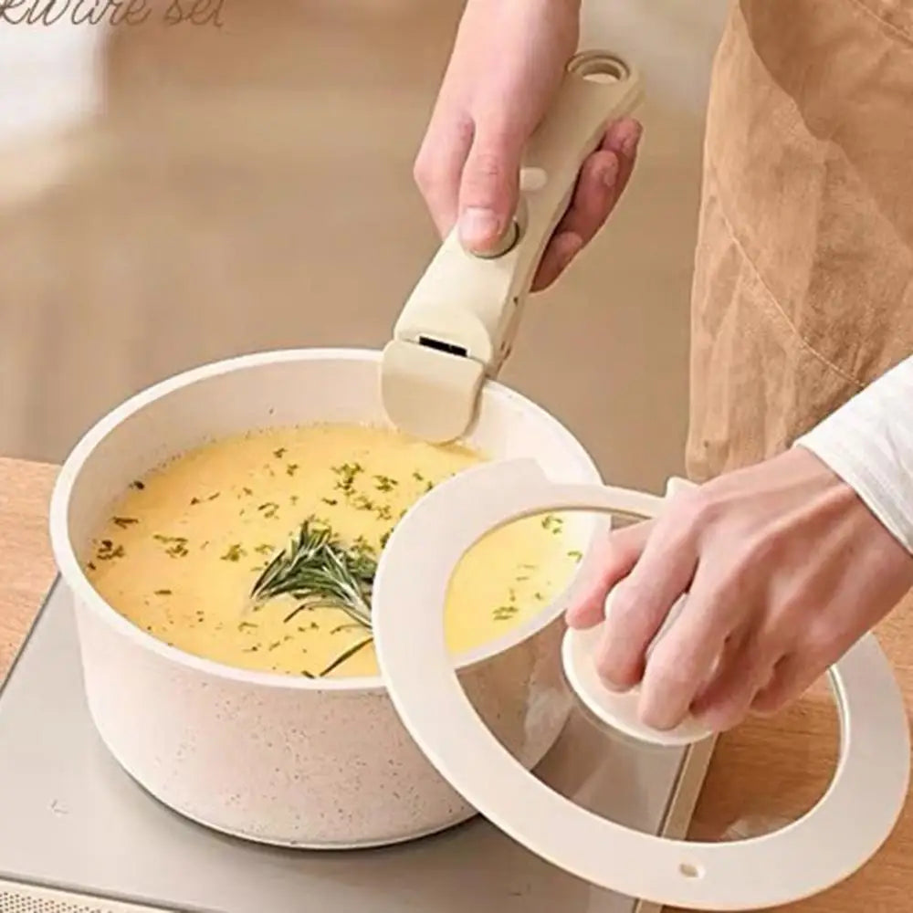 Removable Handle Removable Pan Pot Handle Detachable Replacement Clip Hand Grip Portable Cookware Grip for All Cookware
