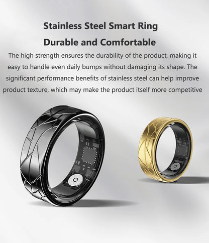 Smart Ring Women Health Tracker Heart Rate Blood Oxygen Photo Control Brush Tiktok Waterproof Multi-sport Modes Men Fitness Ring