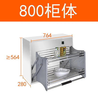 Kitchen Cabinet Wall Cabinet Lifting Pull Baskets Pull-down Kitchen Storage Rack Cabinet Pull Basket Damping Buffer Lift
