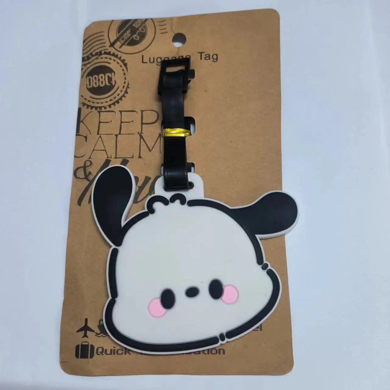 Travel Accessories PVC Luggage Tag Cute Cartoon Pochacco Suitcase Portable Label