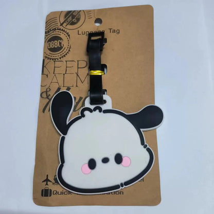 Travel Accessories PVC Luggage Tag Cute Cartoon Pochacco Suitcase Portable Label