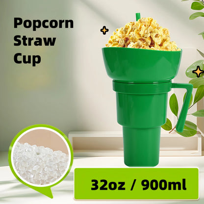 2-in-1 Silicone Beverage Cola Cup With Snack Tray Bowl Straw for Popcorn and Snacks at Cinemas Dropshipping Sourcing Wholesale