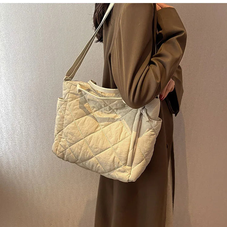 Large capacity Tote Bags for Women Shoulder Side Bag Fashion Space cotton Shopper Shopping Bags cute Ladies Totes 2022 Winter