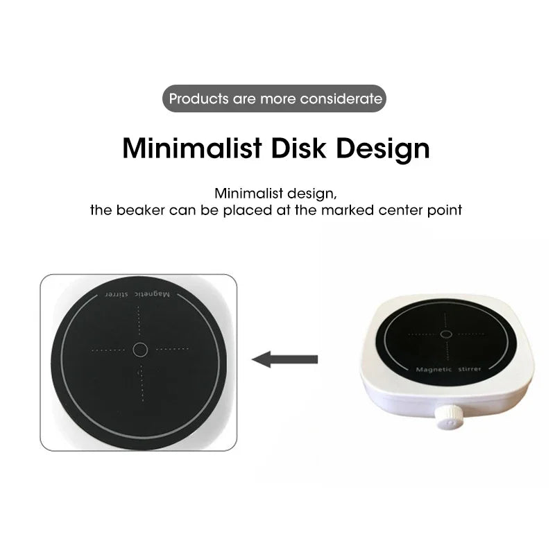 Magnetic Stirrer Kitchen Liquid Mixing Mini Lab Stir Mixer Portable Stirrer Plate with Stir Bar USB 2L 4000RPM for Laboratory