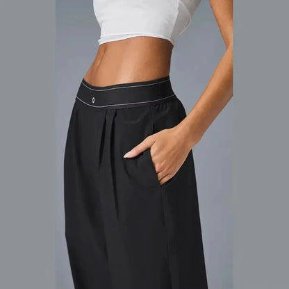 Yoga Sports Pants for Women Outdoor Casual Classic Style High Waisted Straight Wide Pants Comfortable and Loose Wide Leg Pants