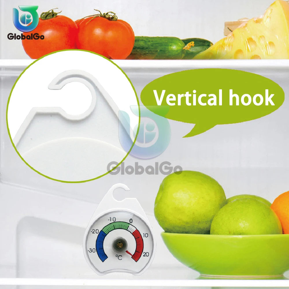 -30 - 20°C Refrigerator Freezer Thermometer Fridge Refrigeration Temperature Gauge with Hook Home Temp Stand Dial Type