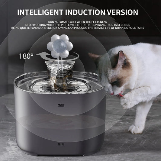 2L Capacity Pet Drinking,Automatic Dog Cat Water Fountain,Intelligent Induction Circulation Filter Silent Pet Water Feeder