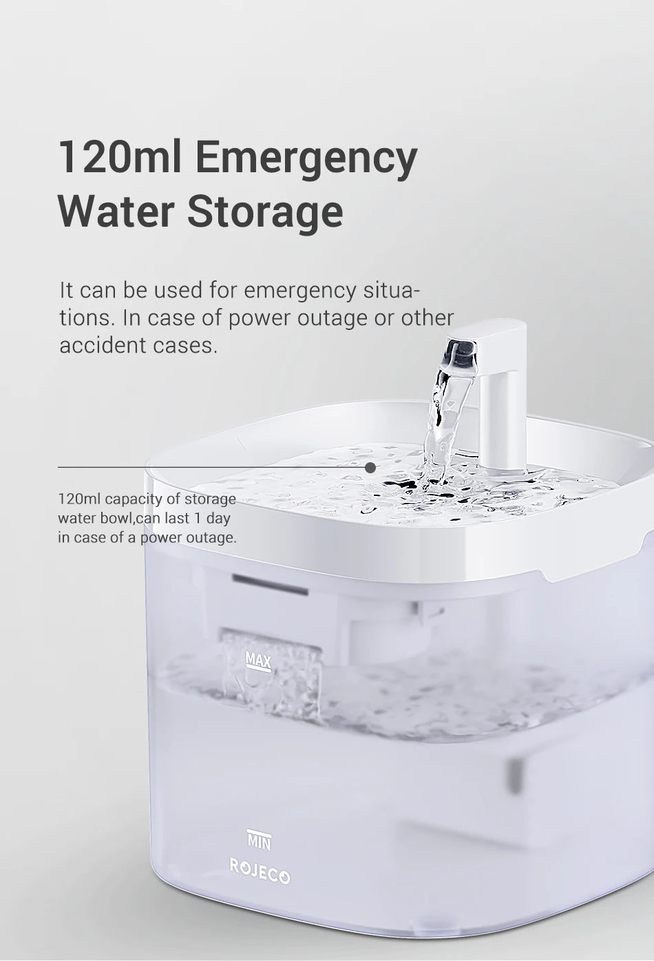 ROJECO Automatic Cat Water Fountain Smart Pet Water Dispenser with Pump for Dog Rechargeable Drinking Filter Cat Drinking Supply