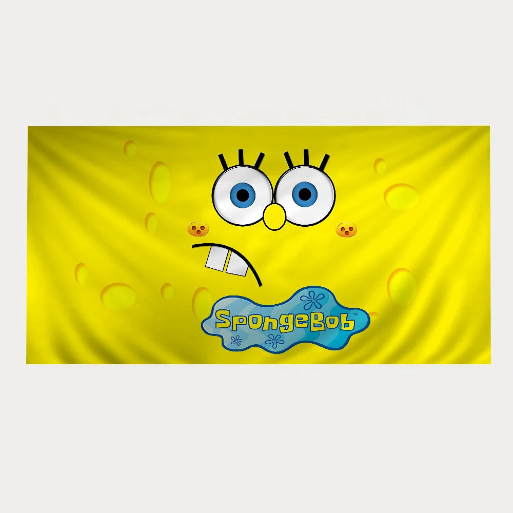 S-SpongeBobs Cartoon Beach Towels Shower Towel Sauna Travel Spa Microfiber Quick Dry Gym Accessories Cute Room Decor