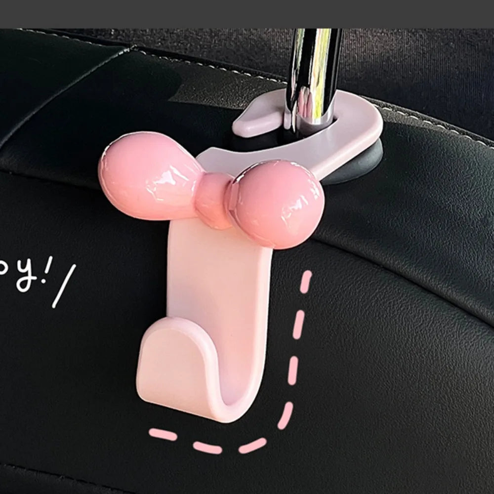 Exquisite Bowknot Car Seat Back Hook Multi-functional Sundries Back Storage Hook Durable Seat Back Hanger