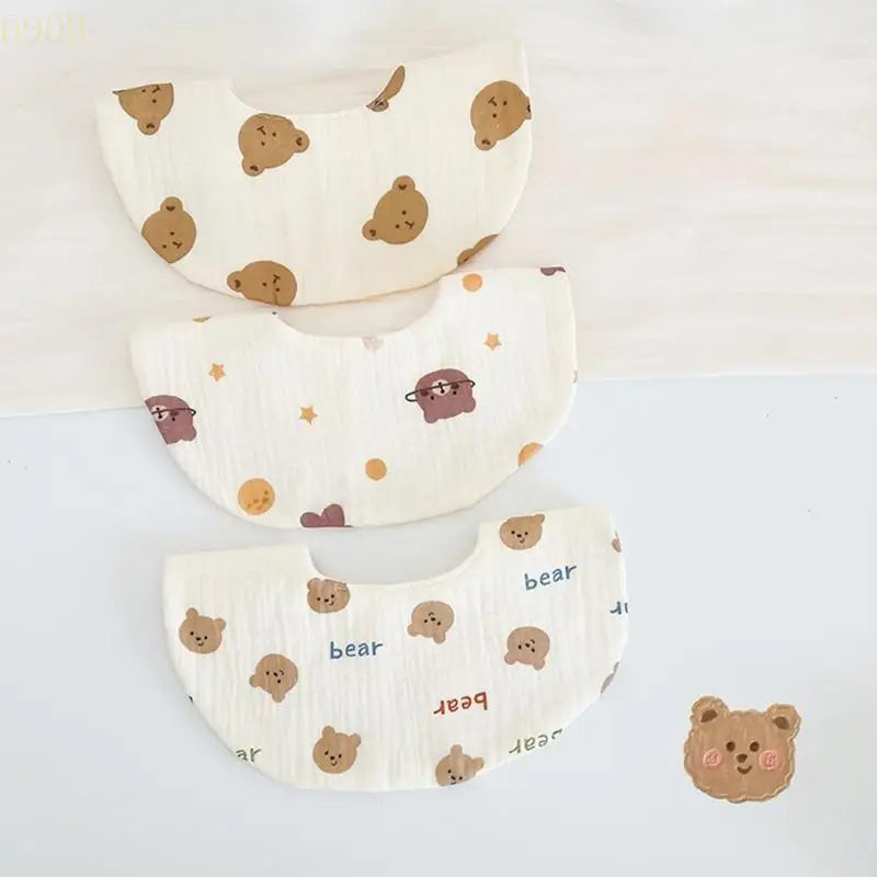 090B Baby Eating Bib for Newborns Comfortable Drooling Bib Saliva Towel Cartoon Print Waterproof Burp Cloth Shower Gift