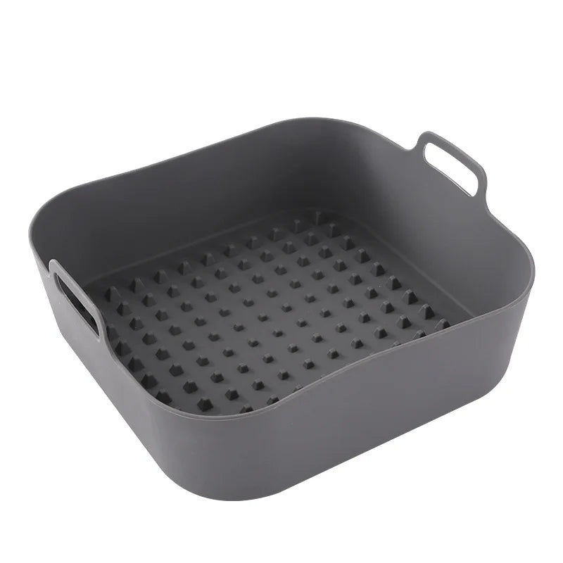 Air Fryer Silicone Pot Thick Reusable Silicone Square Air Fryer Liners Replacement of Parchment Liner Paper Air Fryer Basket